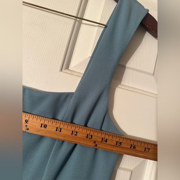 NWT SHOW ME YOUR MUMU Large Eden Stretch Midi French Blue Square Neck High Slit - Picture 8 of 13
